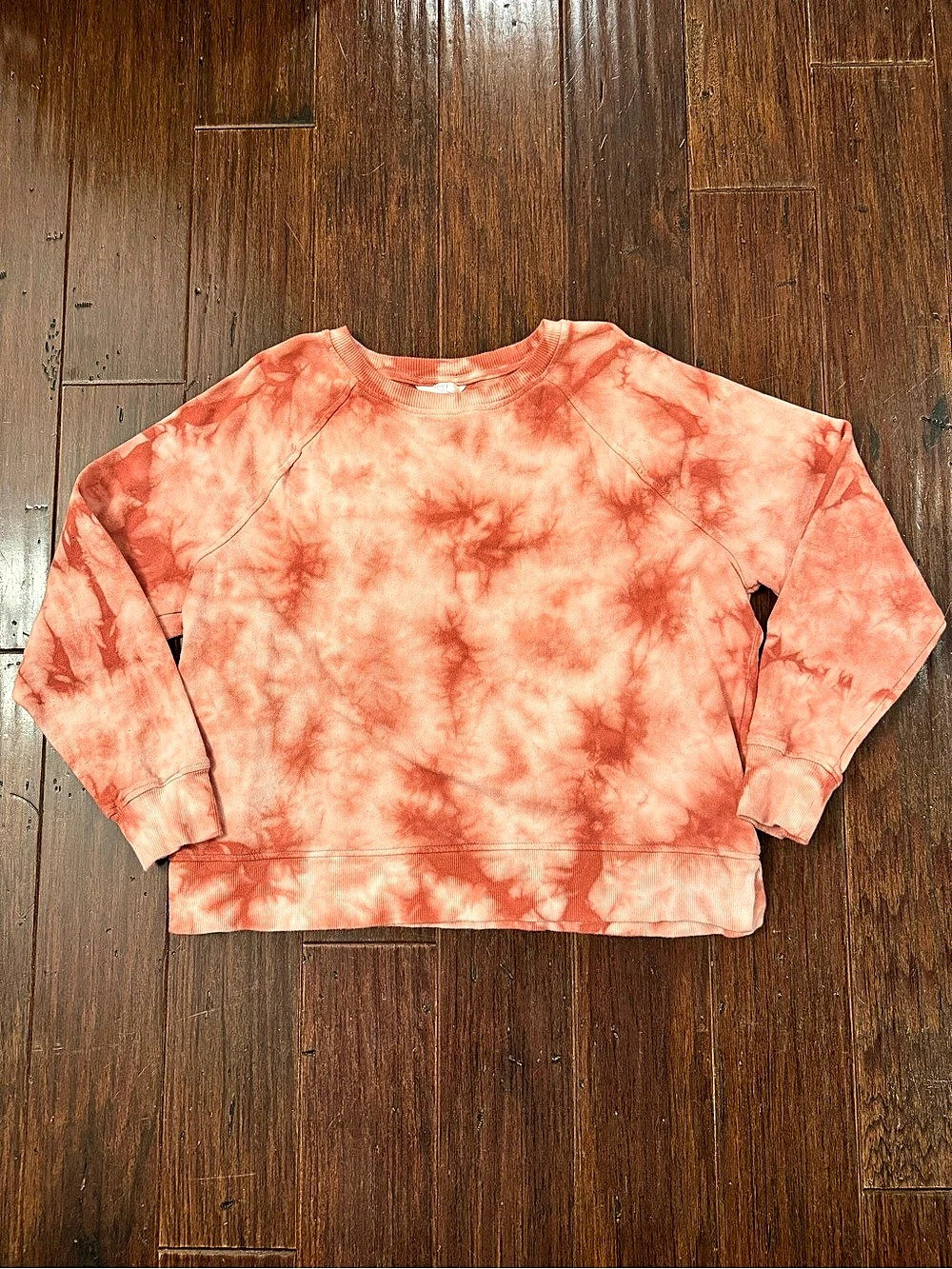 Time & Tru Tie-Dye Sweatshirt in Orange
